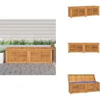 vidaXL Coffre de jardin avec housse 175 x 50 x 53 cm en teck massif - Coffres de jardin