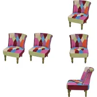 vidaXL Fauteuil français 2 pcs. Tissu Patchwork Design - Fauteuil