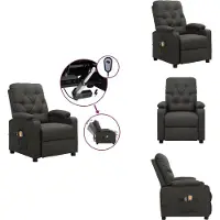 vidaXL Fauteuil de massage électrique gris foncé Tissu - Fauteuil de massage
