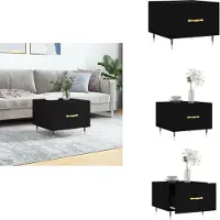 vidaXL Table basse noire 50x50x40 cm Bois composite - Tables basses