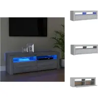 vidaXL Armoire TV avec lampes LED Gris Sonoma 120x35x40 cm - Meuble TV