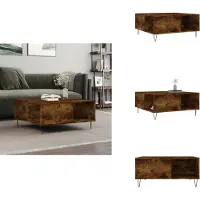 vidaXL Table basse chêne fumé 80x80x36,5 cm Bois composite - Tables basses