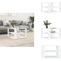 vidaXL Table basse blanche 59,5x59,5x40 cm Bois composite - Tables basses
