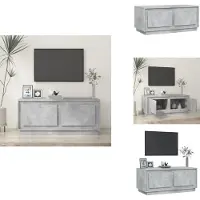 vidaXL Table basse gris béton 102x50x44 cm Bois composite - Tables basses