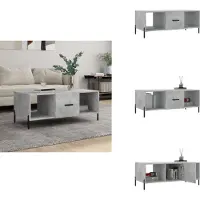 vidaXL Table basse gris béton 102x50x40 cm Bois composite - Tables basses