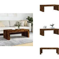 vidaXL Table basse chêne fumé 102x50x36 cm Bois composite - Tables basses