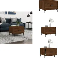 vidaXL Table basse marron imitation chêne 50x50x40 cm Bois composite - Tables basses