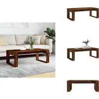 vidaXL Table basse chêne fumé 102x50x35 cm Bois composite - Tables basses