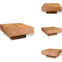 vidaXL Table basse brune carrée en bois massif de manguier - Tables basses