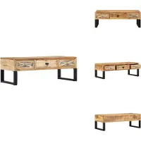 vidaXL Table basse 110 x 50 x 38 cm bois massif mangue - Tables basses