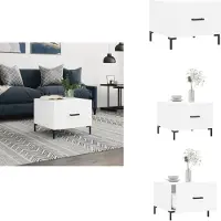 vidaXL Table basse blanche 50x50x40 cm Bois composite - Tables basses