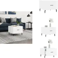 vidaXL Table basse blanc brillant 50x50x40 cm Bois composite - Tables basses