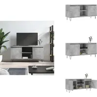 vidaXL Armoire TV gris béton 104x35x50 cm Bois composite - Meuble TV