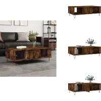 vidaXL Table basse chêne fumé 104x60x35 cm Bois composite - Tables basses