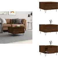 vidaXL Table basse marron aspect chêne 55x55x36,5 cm Bois composite - Tables basses