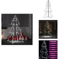 vidaXL Sapin de Noël en forme de cône 160 LED Intérieur & Extérieur 78x120 cm - Sapins de Noël