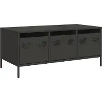 vidaXL Table basse noire 101,5x50x43,5 cm Acier laminé à froid