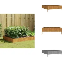 vidaXL Lit surélevé 100x100x33,5 cm acier corten