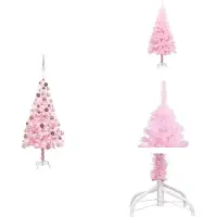 vidaXL Sapin de Noël artificiel avec éclairage & boules rose 180cm - Sapins de Noël