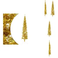 vidaXL Semi-sapin de Noël artificiel avec support Svelte Or 240 cm - Sapins de Noël