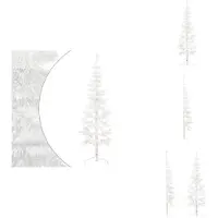 vidaXL Semi-sapin de Noël artificiel avec support Svelte blanc 150 cm - Sapins de Noël