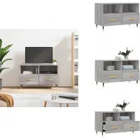 vidaXL Armoire TV Gris Sonoma 80x36x50 cm Bois composite - Meuble TV