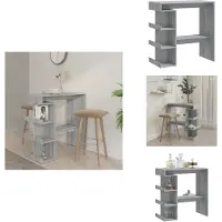 vidaXL Table de bar avec étagère Gris Sonoma 100x50x101,5 cm - Tables de salle à manger
