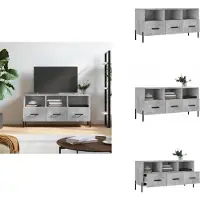 vidaXL Armoire TV gris béton 102x36x50 cm Bois composite - Meuble TV