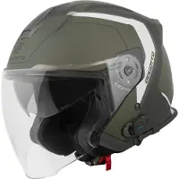 Bogotto H586 BT Illus Noir Vert Bluetooth Casque Jet Taille M