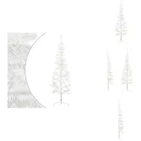 vidaXL Semi-sapin de Noël artificiel avec support Svelte Blanc 180 cm - Sapins de Noël