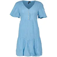 Vero Moda Satina Short Sleeve Short Dress Bleu M Femme