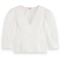 Scotch & Soda Anglaise Long Sleeve Blouse Blanc 36 Femme