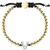 La Petite Story Boules Letter V Bracelet Doré Femme