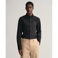 Gant pour homme. 3000302 Pinpoint Slim Fit Oxford Shirt noir (S), Casuel, Coton, Classique, Manche longue