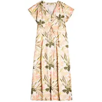 Roxy Dynamite Girl Again Short Sleeve Midi Dress Blanc S Femme
