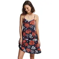 Superdry Vintage Mini Beach Cami Sleeveless Dress Bleu 2XS Femme