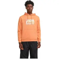 Jack & Jones Map Logo Hoodie Orange M Homme