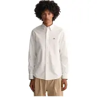 Gant pour homme. 3230115 Oxford Slim Fit Stretch Shirt white (XXL), Blanc, Casuel, Coton, Classique, Manche longue