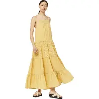 Superdry Vintage Lace Cami Maxi Sleeveless Dress Jaune XL Femme