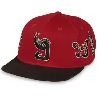 Grimey Tusker Temple Bicolor Snapback Cap Rouge