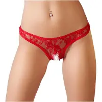 Huismerk - string sexy dentelle rouge - M