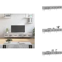 vidaXL Armoire TV gris béton 150x36x30 cm Bois composite - Meuble TV