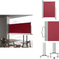vidaXL Marquise latérale extensible 100x300 cm Rouge - Parasols & Protection solaire