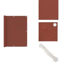 vidaXL Paravent de balcon Terracotta-Rouge 120x600 cm Tissu Oxford - Parasols & Ecrans solaires