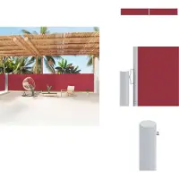 vidaXL Marquise latérale extensible Rouge 160x1200 cm - Parasols & Protection solaire