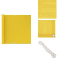 vidaXL Paravent de balcon Jaune 90x600 cm HDPE - Parasols et ombrelles
