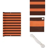 vidaXL Paravent de balcon Orange et brun 120x300 cm Tissu Oxford - Parasols et ombrelles