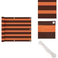 vidaXL Paravent de balcon Orange et brun 75x500 cm Tissu Oxford - Parasols & Protection solaire