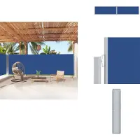 vidaXL Marquise latérale extensible Bleu 200x1000 cm - Parasols & Protection solaire