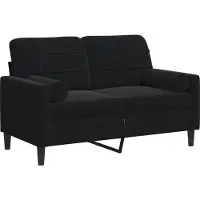 vidaXL Canapé 2 places avec oreillers décoratifs noir 120 cm velours